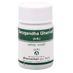 DHANVANTARI Sarpgandha Ghanvati Stress Reliever Tablets - 60 Tablets DHANVANTARI Sarpgandha Ghanvati - 60 Tablets