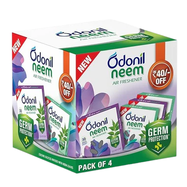 Odonil Neem Air Freshener Blocks – Pack of 4, 48g Odonil Neem Air Freshener Mixed Blocks - 48g (Pack of 4)