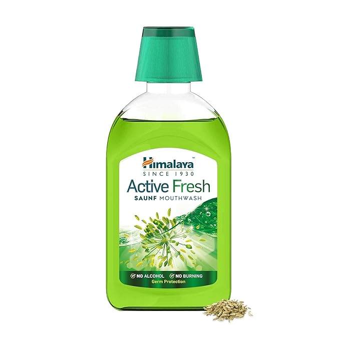 Himalaya Active Fresh Saunf Mouthwash – Herbal Oral Care Himalaya Active Fresh Saunf Mouthwash