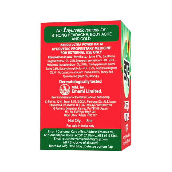 Zandu Ultra Power Balm – Fast Relief for Headache & Body Pain 2 Zandu Ultra Power Balm | For Pain Relief from Strong Headache, Bodyaches & Cold | Bone, Joint & Muscle Care 2