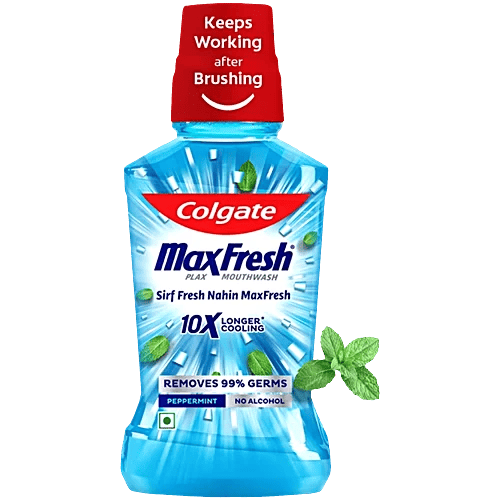 Colgate MaxFresh Plax Mouthwash – Peppermint Antibacterial Colgate Peppermint MaxFresh Plax Antibacterial Mouth Wash