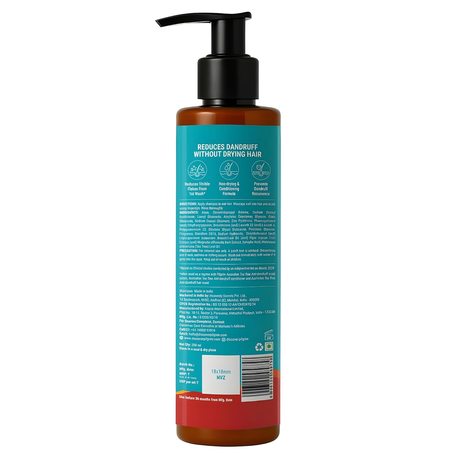 Pilgrim Tea Tree Anti-Dandruff Shampoo – Controls Dandruff & Itch 3 Pilgrim Australian Tea Tree Non-Drying Anti-Dandruff Shampoo | Removes Dandruff from Source | Helps with Itching, Irritation | Strong & Smooth Hair | For Men & Women 3