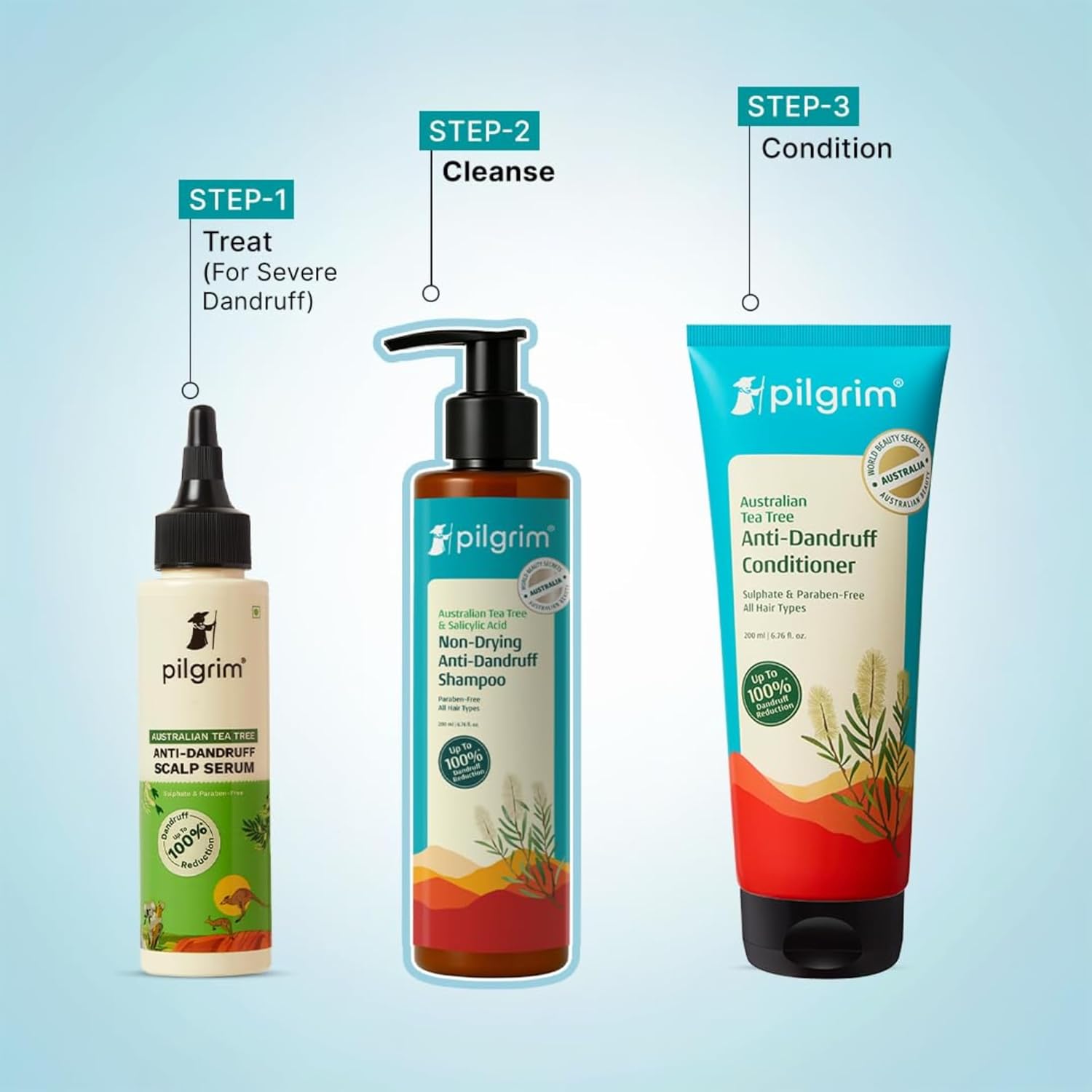 Pilgrim Tea Tree Anti-Dandruff Shampoo – Controls Dandruff & Itch 4 Pilgrim Australian Tea Tree Non-Drying Anti-Dandruff Shampoo | Removes Dandruff from Source | Helps with Itching, Irritation | Strong & Smooth Hair | For Men & Women 4