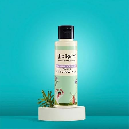 Pilgrim Rosemary & Biotin Hair Oil – Hair Fall Control 3 Pilgrim Spanish Rosemary & Biotin HairGrowth Oil to Control Hair Fall & Strengthens Hair | Rosemary essential oil for hairgrowth | Reduces Hairfall | Strengthens Hair I For Women and Men 3