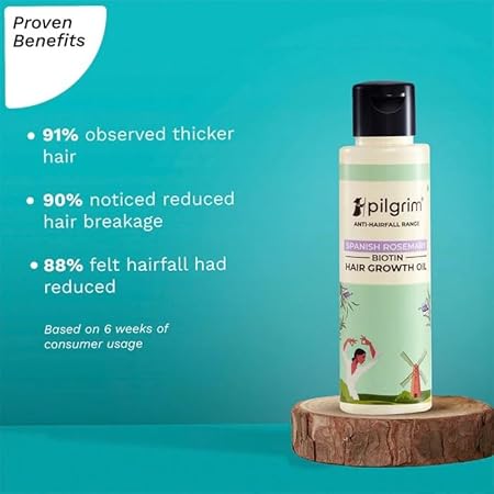 Pilgrim Rosemary & Biotin Hair Oil – Hair Fall Control 8 Pilgrim Spanish Rosemary & Biotin HairGrowth Oil to Control Hair Fall & Strengthens Hair | Rosemary essential oil for hairgrowth | Reduces Hairfall | Strengthens Hair I For Women and Men 8