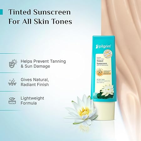 Pilgrim Korean White Lotus Tinted Sunscreen SPF 50+ PA++++ 3
