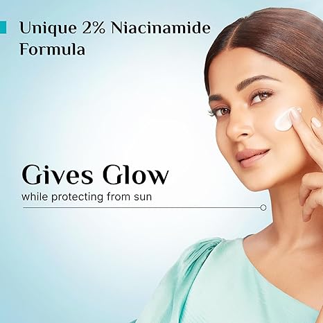 Pilgrim 2% Niacinamide Glow Sunscreen SPF 50 +++ for men and women with Spanish Squalane | Enhances Glow, Broad spectrum, Non-greasy, No white cast & Prevents Tanning | All skin types | 50 gm 3