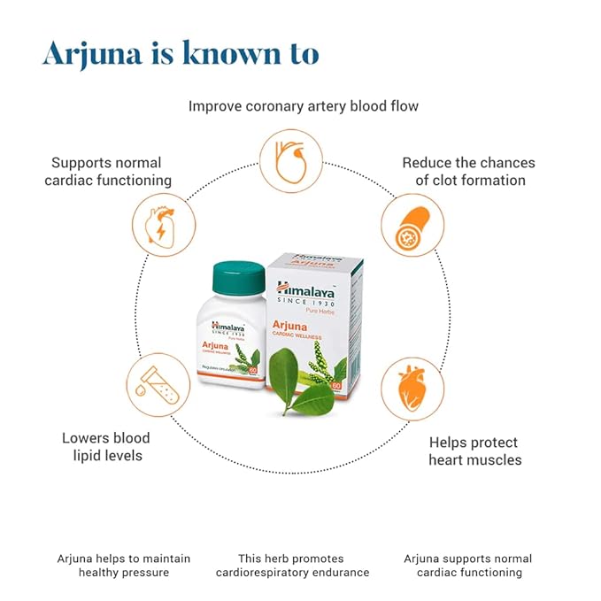 Himalaya Arjuna Tablets – Heart, BP & Cholesterol Support 6 Himalaya Arjuna - 60 Tablets 6