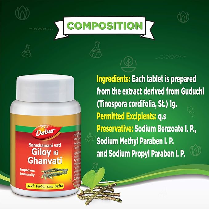 Dabur Giloy Ki Ghanvati - 100 Tablets 2