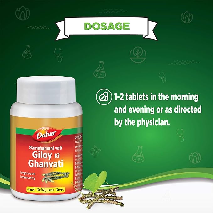 Dabur Giloy Ki Ghanvati - 100 Tablets 5
