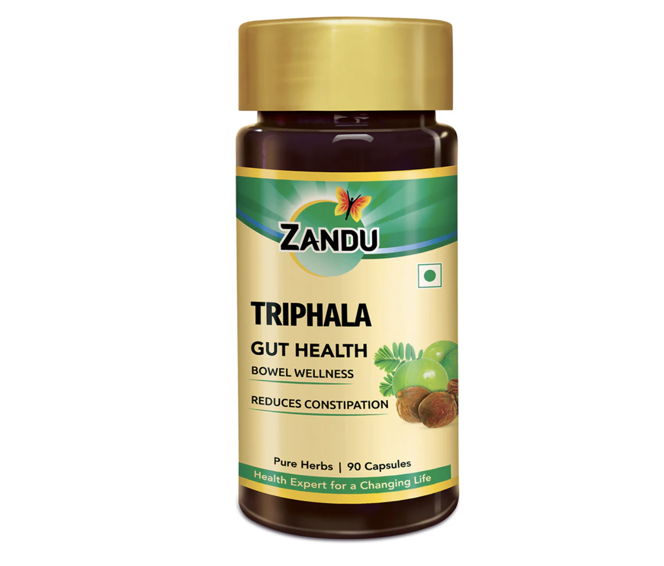 Zandu Triphala Capsules for Digestion & Detox | Zanducare Zandu Triphala - Ayurvedic Blend for Constipation & Digestive Relief